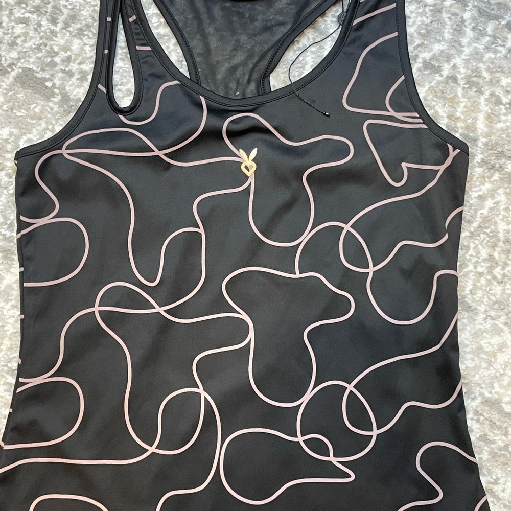Cardio Bunny black and gold top